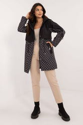 Monogram Print Mid-Length Hooded Coat MBM